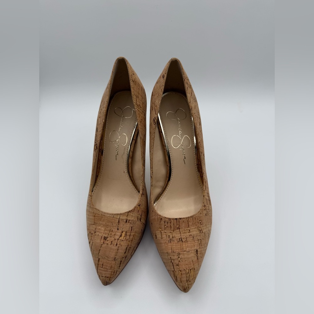 Jessica Simpson Analista Natural Cork Platform Heels Sophisticated Classic Pumps - Picture 13 of 16